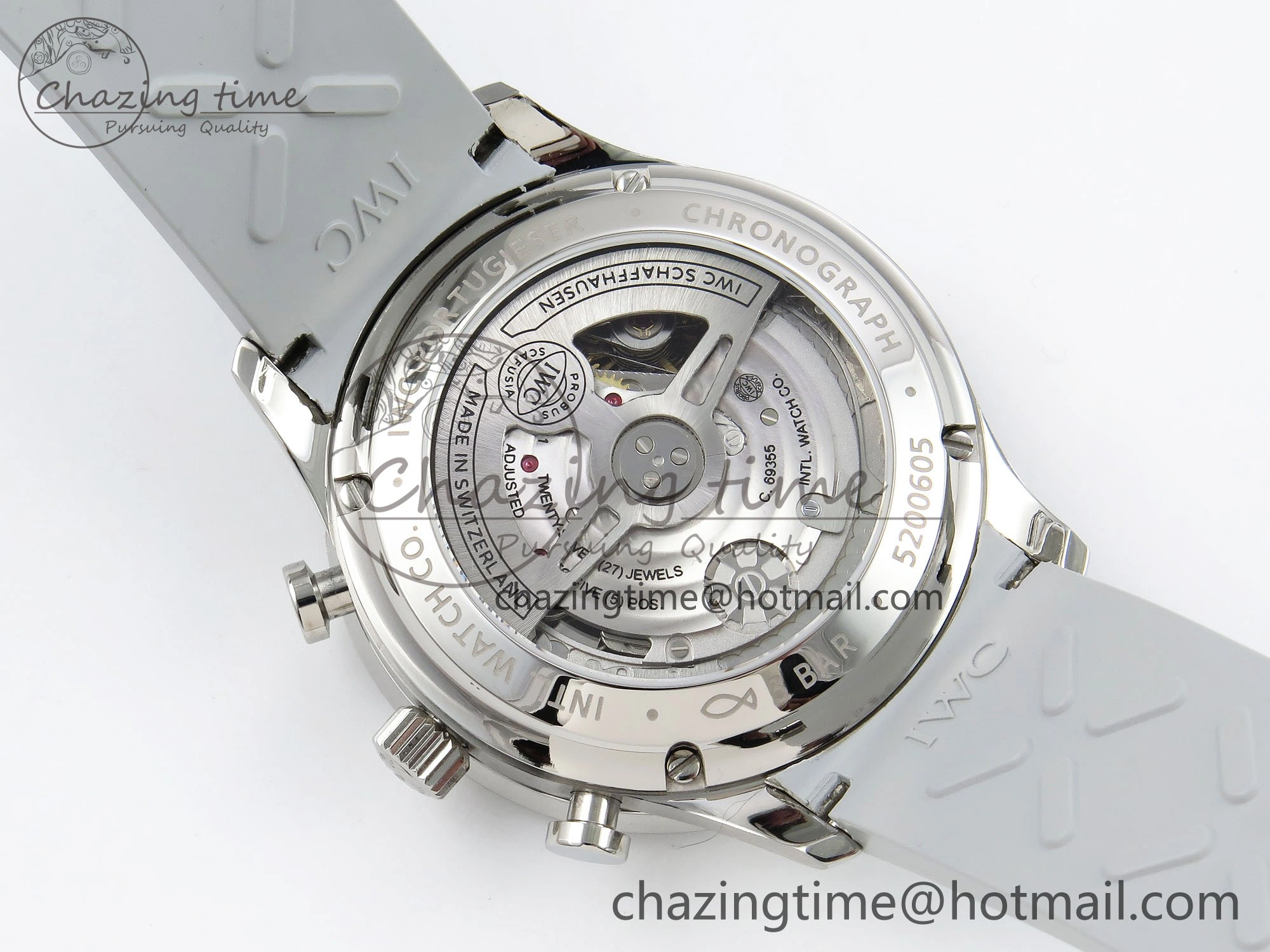 Portuguese Chrono IW3716 Z+F 1:1 Best Edition White Dial on Gray Rubber Strap A69355