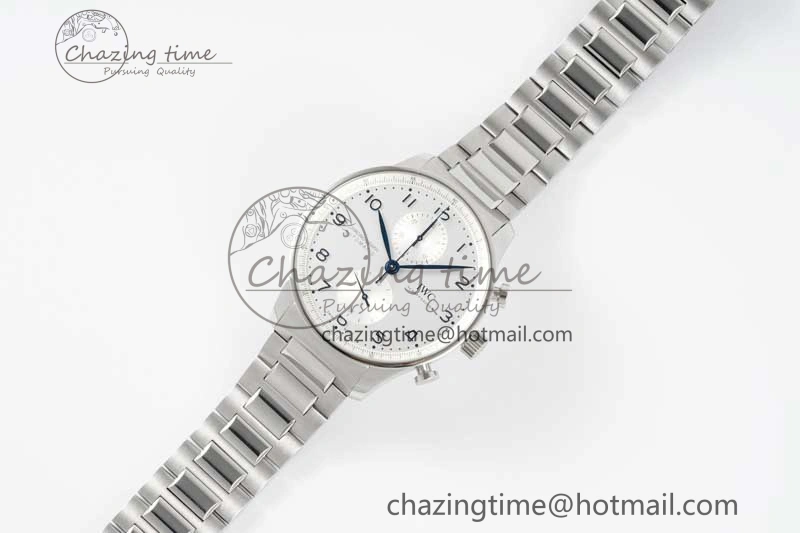 Portuguese Chrono IW3716 ZF 1:1 Best Edition White Dial on SS Bracelet A69355