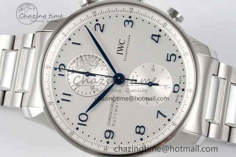 Portuguese Chrono IW3716 ZF 1:1 Best Edition White Dial on SS Bracelet A69355