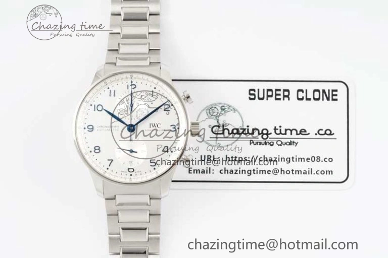 Portuguese Chrono IW3716 ZF 1:1 Best Edition White Dial on SS Bracelet A69355