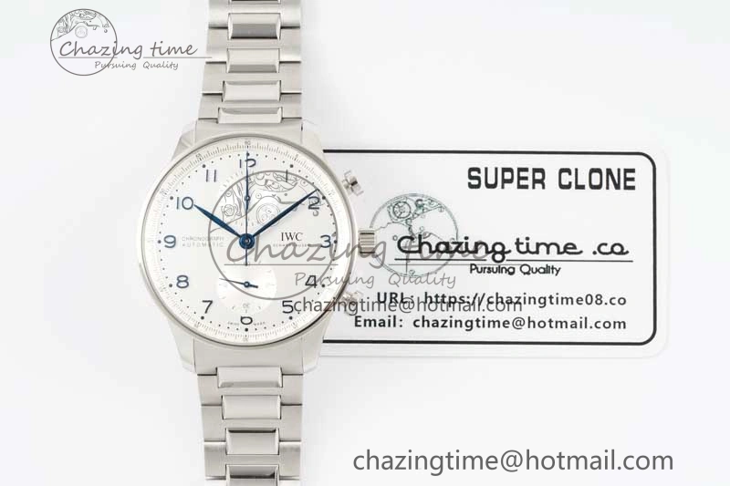 Portuguese Chrono IW3716 ZF 1:1 Best Edition White Dial on SS Bracelet A69355