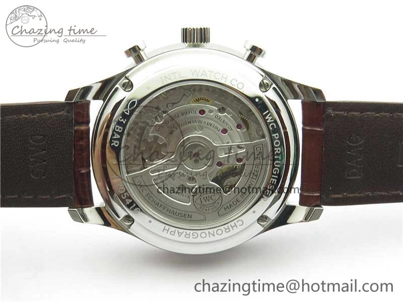Portuguese Chrono IW371604 ZF 1:1 Best Edition White Dial on Brown Leather Strap A69355