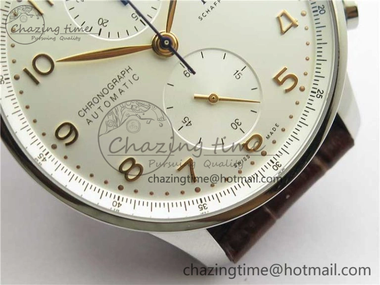 Portuguese Chrono IW371604 ZF 1:1 Best Edition White Dial on Brown Leather Strap A69355