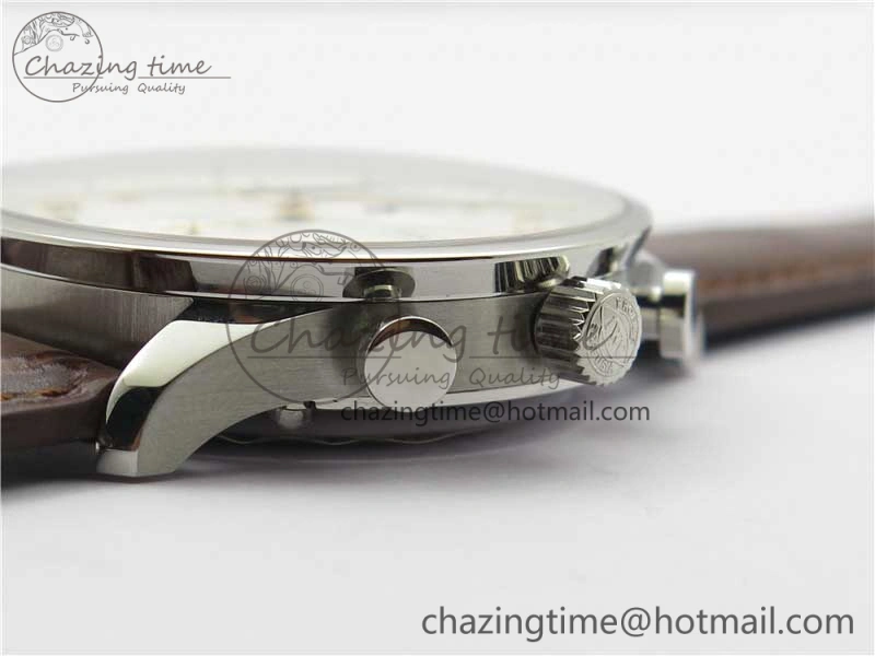 Portuguese Chrono IW371604 ZF 1:1 Best Edition White Dial on Brown Leather Strap A69355