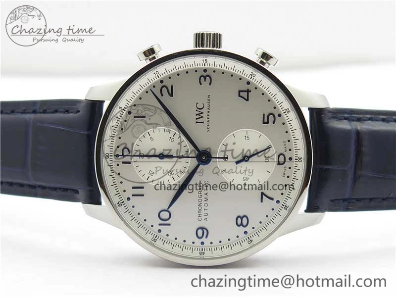 Portuguese Chrono IW371605 ZF 1:1 Best Edition White Dial on Black Leather Strap A69355
