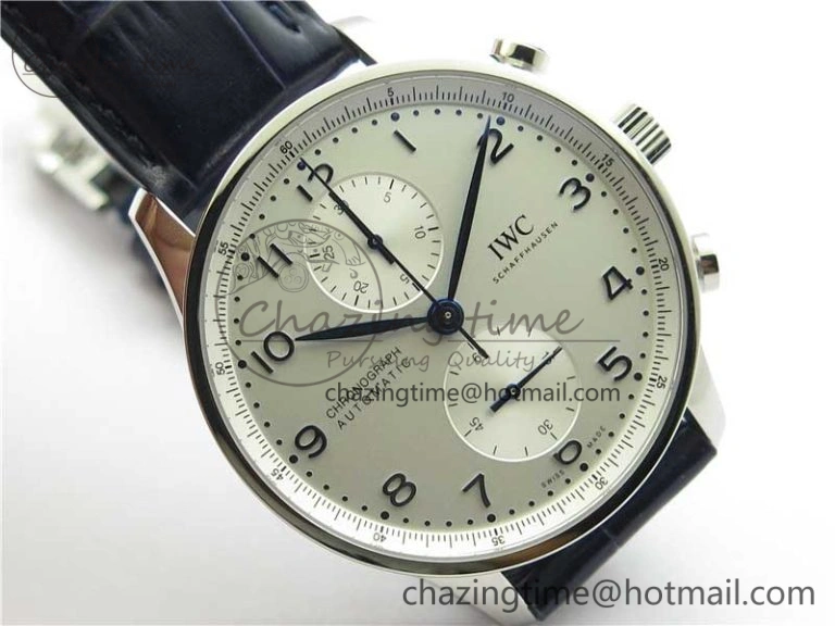 Portuguese Chrono IW371605 ZF 1:1 Best Edition White Dial on Black Leather Strap A69355