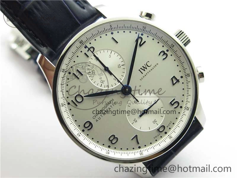 Portuguese Chrono IW371605 ZF 1:1 Best Edition White Dial on Black Leather Strap A69355