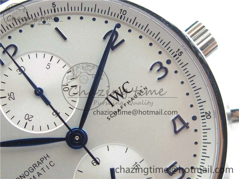 Portuguese Chrono IW371605 ZF 1:1 Best Edition White Dial on Black Leather Strap A69355