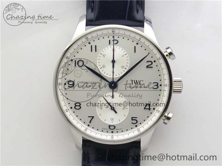 Portuguese Chrono IW371605 ZF 1:1 Best Edition White Dial on Black Leather Strap A69355