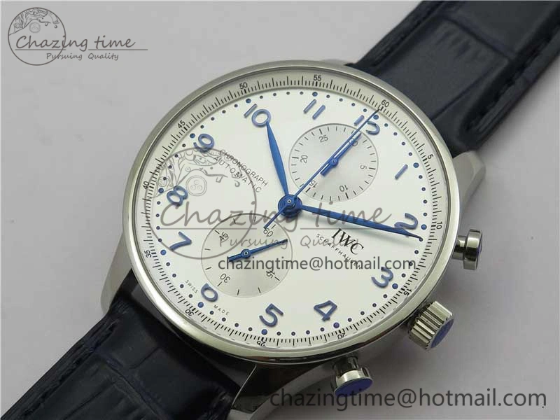 Portuguese Chrono IW371605 ZF 1:1 Best Edition White Dial on Black Leather Strap A69355