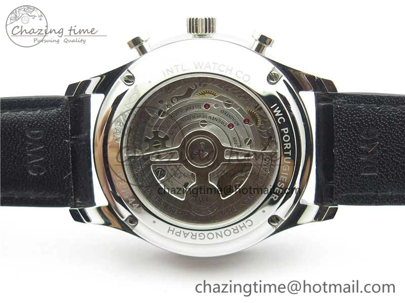 Portuguese Chrono IW371609 ZF 1:1 Best Edition Black Dial on Black Leather Strap A69355