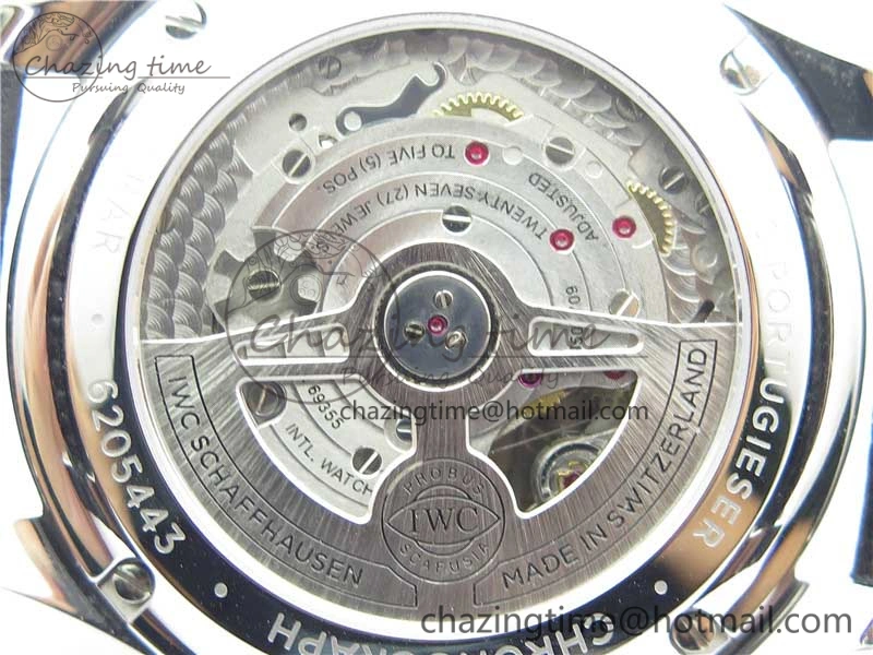Portuguese Chrono IW371609 ZF 1:1 Best Edition Black Dial on Black Leather Strap A69355