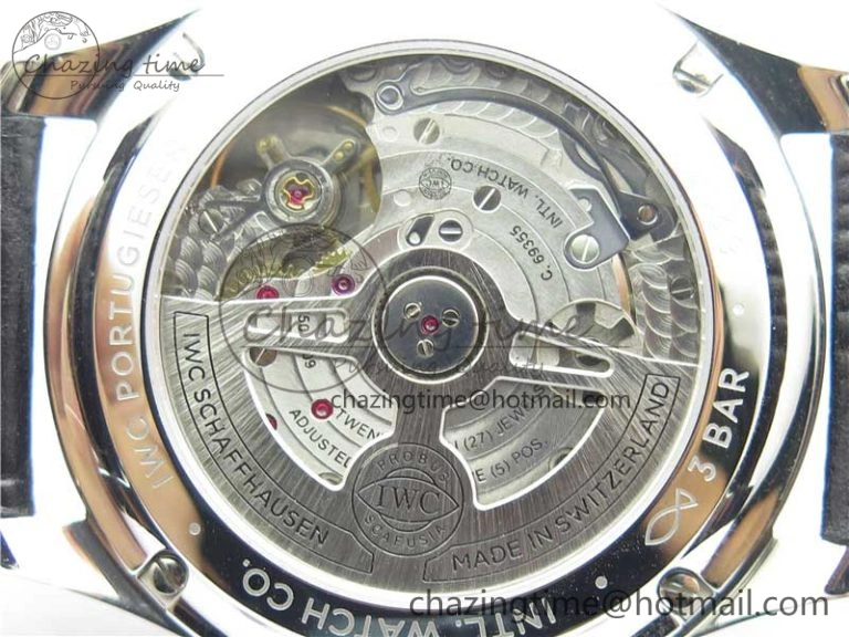 Portuguese Chrono IW371609 ZF 1:1 Best Edition Black Dial on Black Leather Strap A69355