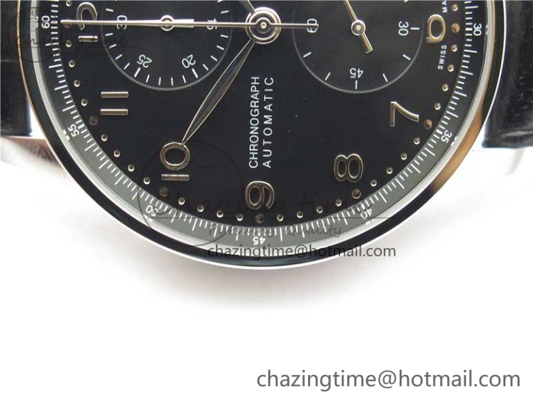 Portuguese Chrono IW371609 ZF 1:1 Best Edition Black Dial on Black Leather Strap A69355