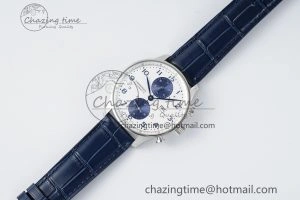 Portuguese Chrono IW371620 APSF 1:1 Best Edition White Blue Dial on Blue Leather Strap A69355