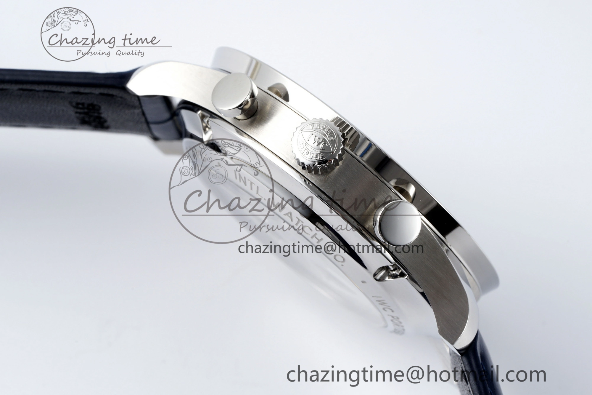 Portuguese Chrono IW371620 APSF 1:1 Best Edition White Blue Dial on Blue Leather Strap A69355