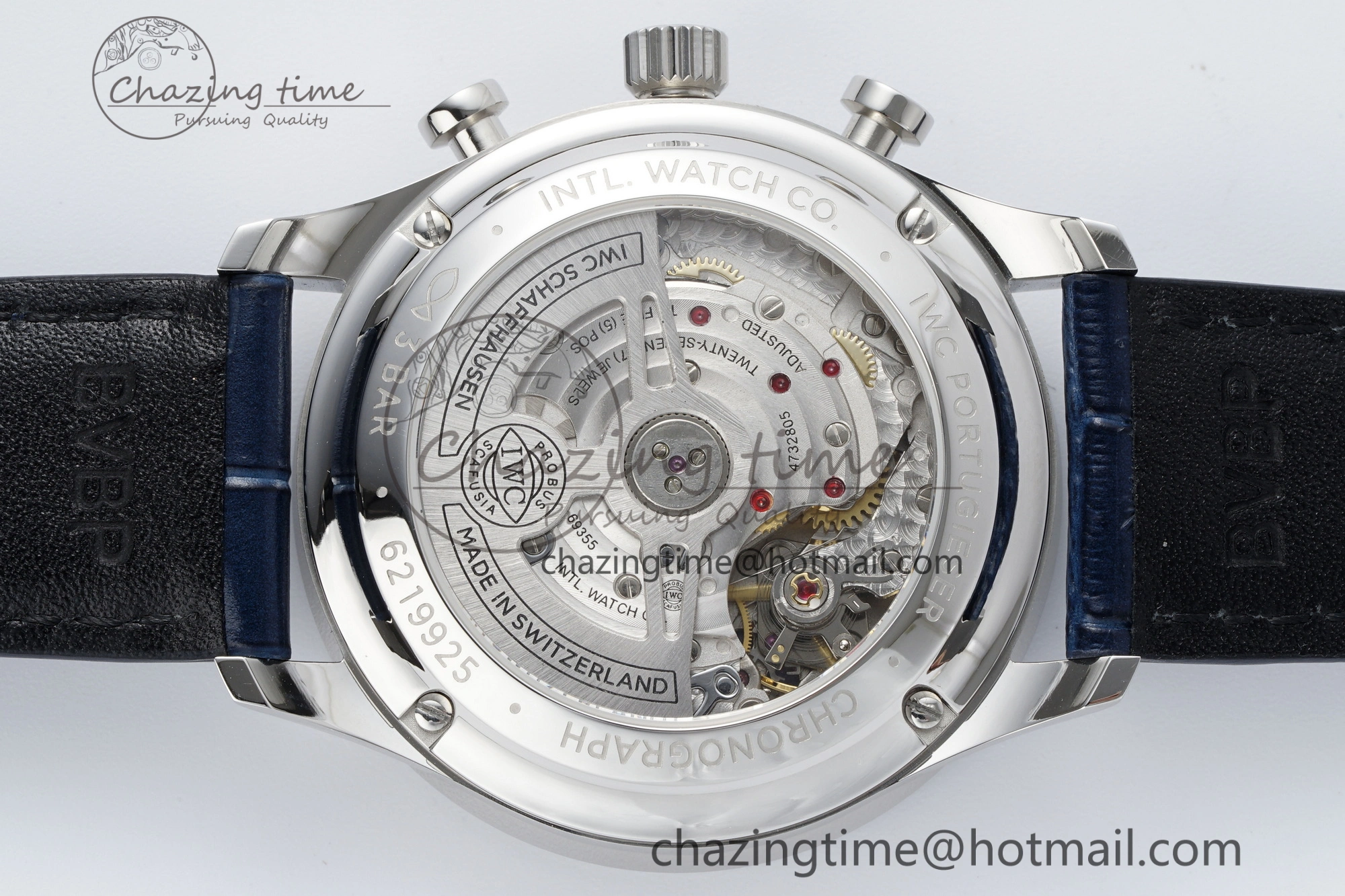 Portuguese Chrono IW371620 APSF 1:1 Best Edition White Blue Dial on Blue Leather Strap A69355