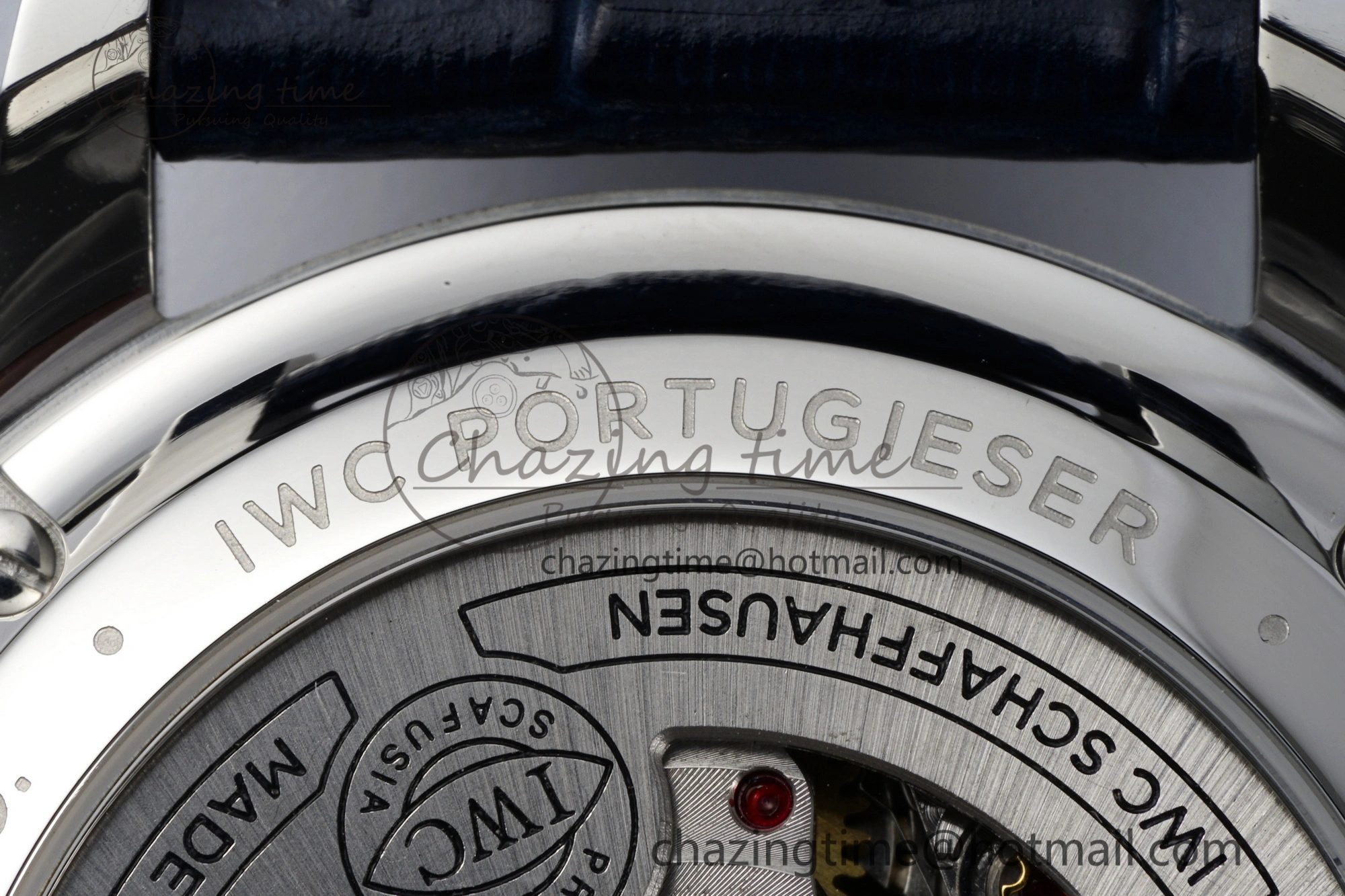 Portuguese Chrono IW371620 APSF 1:1 Best Edition White Blue Dial on Blue Leather Strap A69355