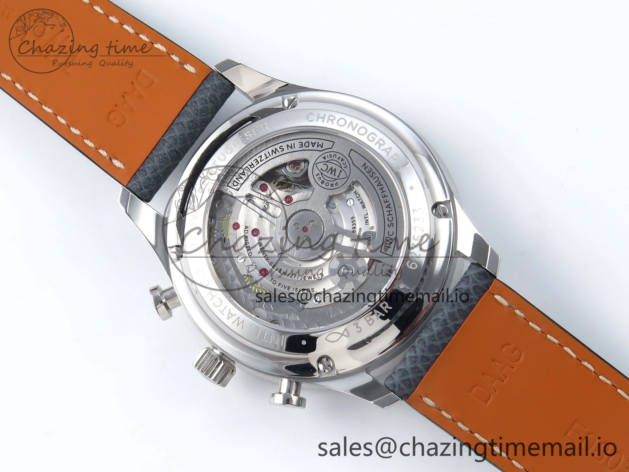 Portuguese Chrono IW371626 ZF 1:1 Best Edition Light Blue Dial on Blue Leather Strap A69355