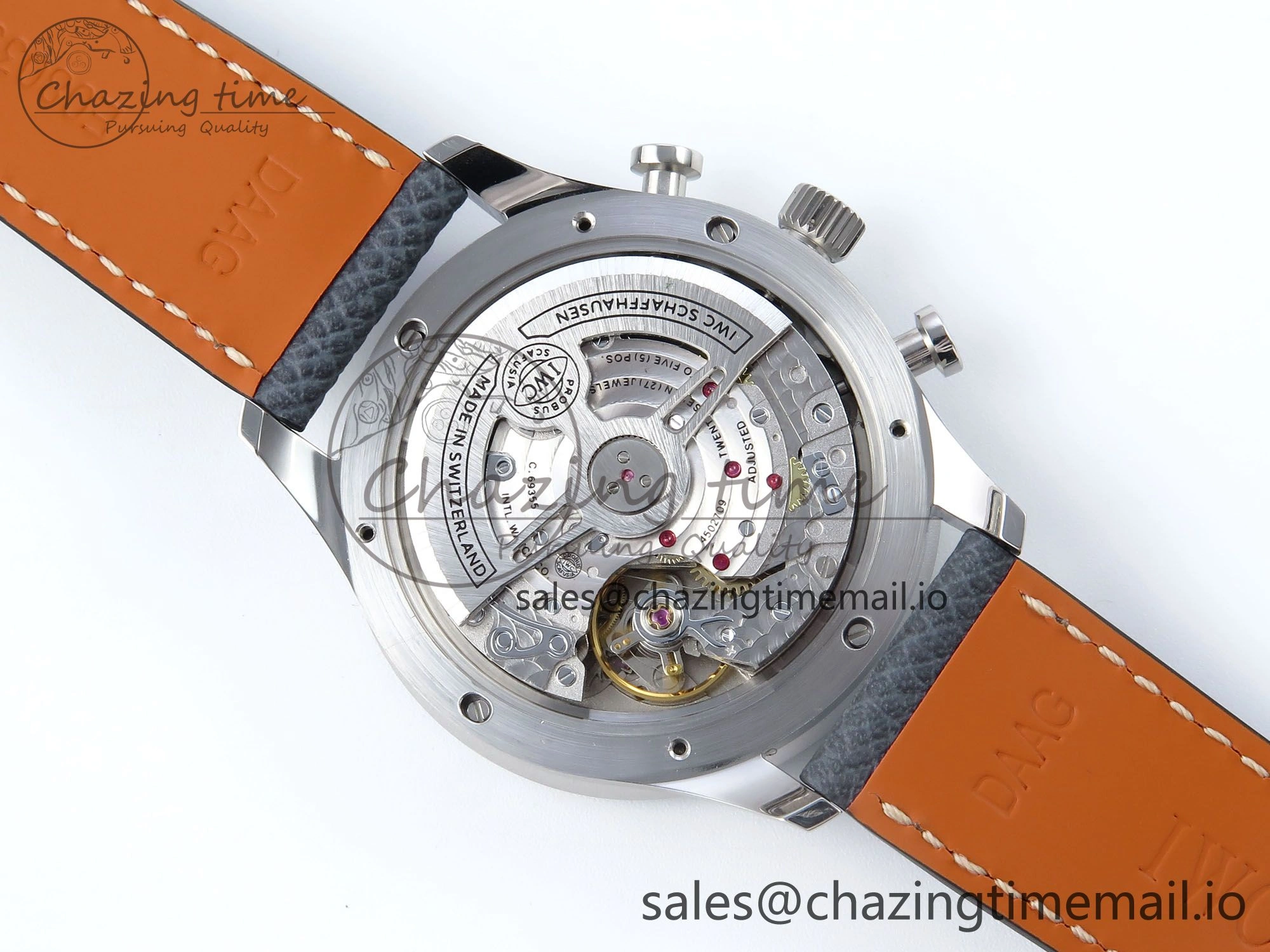 Portuguese Chrono IW371626 ZF 1:1 Best Edition Light Blue Dial on Blue Leather Strap A69355