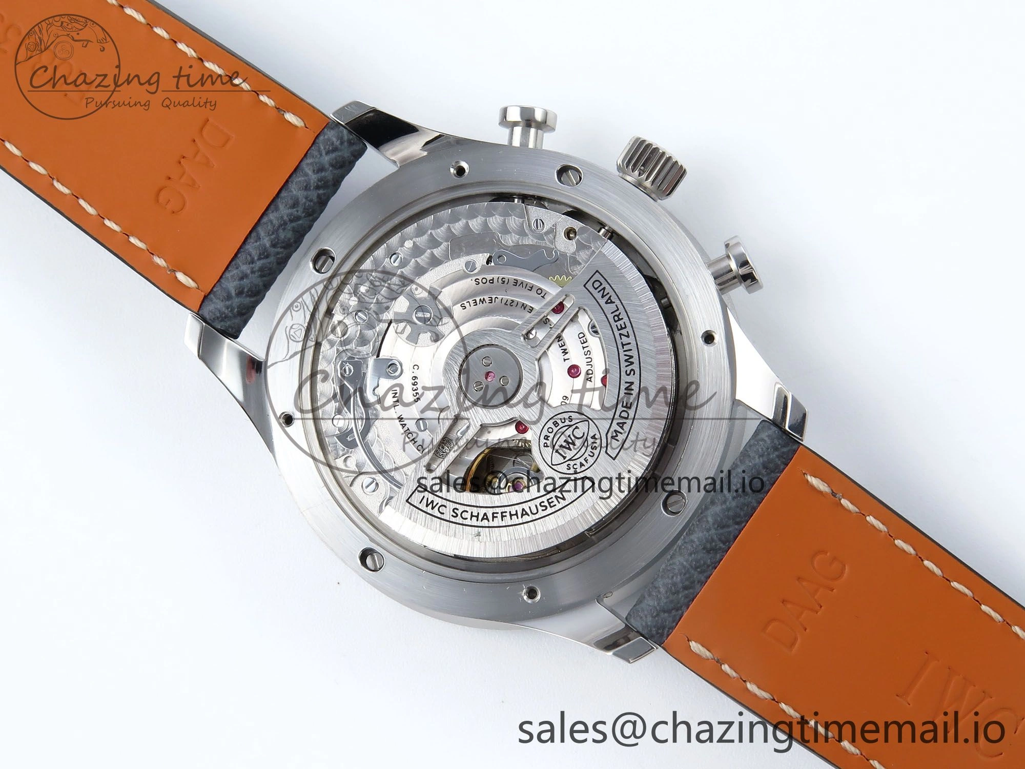Portuguese Chrono IW371626 ZF 1:1 Best Edition Light Blue Dial on Blue Leather Strap A69355