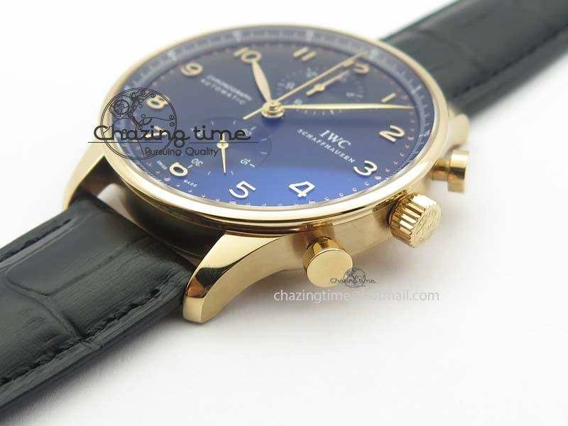 Portuguese Chrono RG IW371415 ZF 1:1 Best Edition Black Dial On Black Leather Strap A79350 (Slim Movement)
