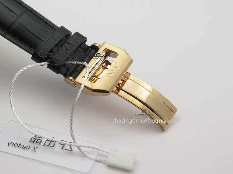 Portuguese Chrono RG IW371415 ZF 1:1 Best Edition Black Dial On Black Leather Strap A79350 (Slim Movement)