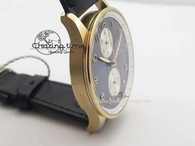 Portuguese Chrono RG IW371433 Jackie Chan ZF 1:1 Best Edition Gray Dial On Black Leather Strap A7750 V3