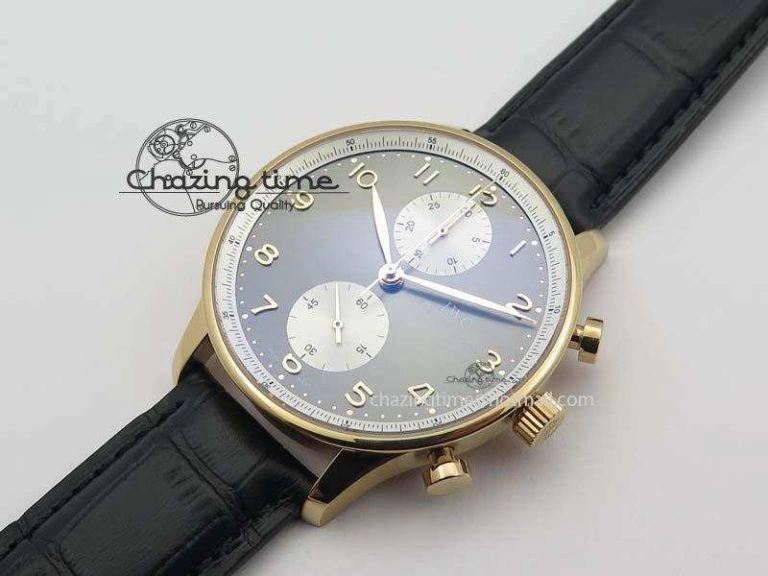 Portuguese Chrono RG IW371433 Jackie Chan ZF 1:1 Best Edition Gray Dial On Black Leather Strap A7750 V3