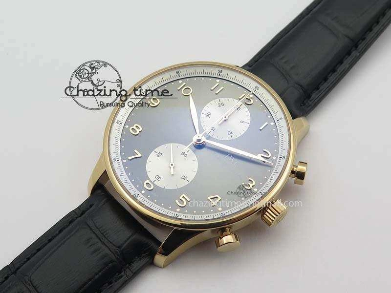 Portuguese Chrono RG IW371433 Jackie Chan ZF 1:1 Best Edition Gray Dial On Black Leather Strap A7750 V3
