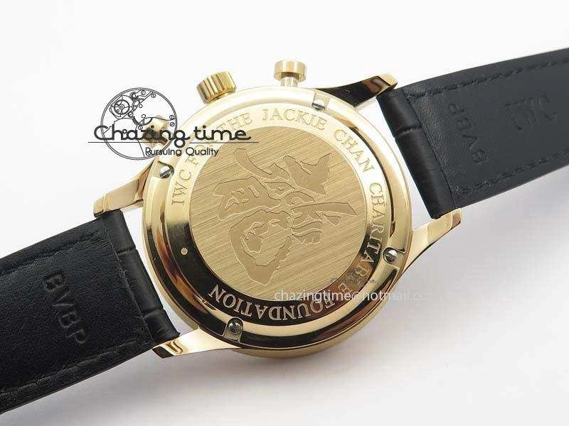 Portuguese Chrono RG IW371433 Jackie Chan ZF 1:1 Best Edition Gray Dial On Black Leather Strap A7750 V3