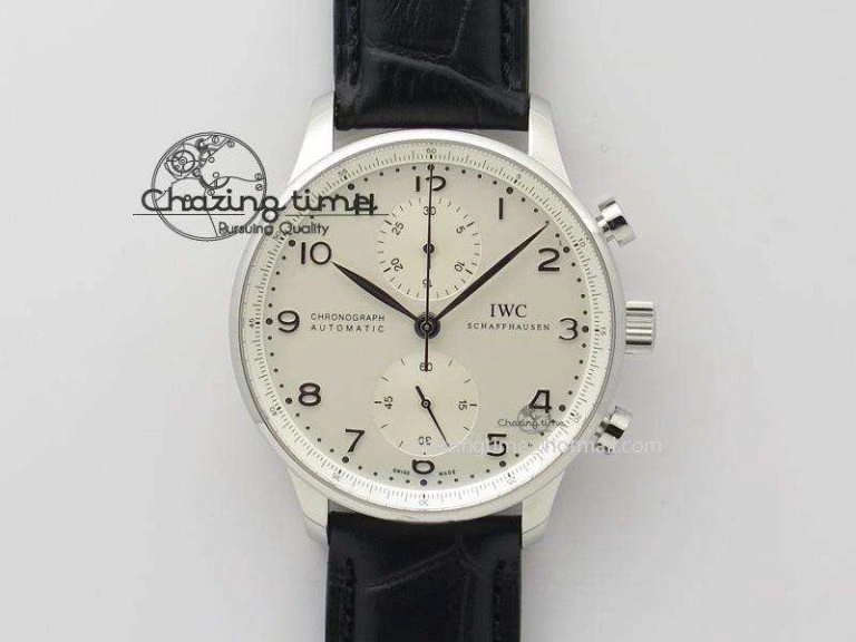 Portuguese Chrono RG IW371433 Jackie Chan ZF 1:1 Best Edition Gray Dial On Black Leather Strap A7750 V3