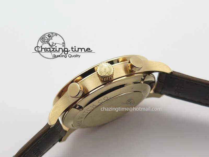 Portuguese Chrono RG IW371480 ZF 1:1 Best Edition White Dial On Brown Leather Strap A7750 V3