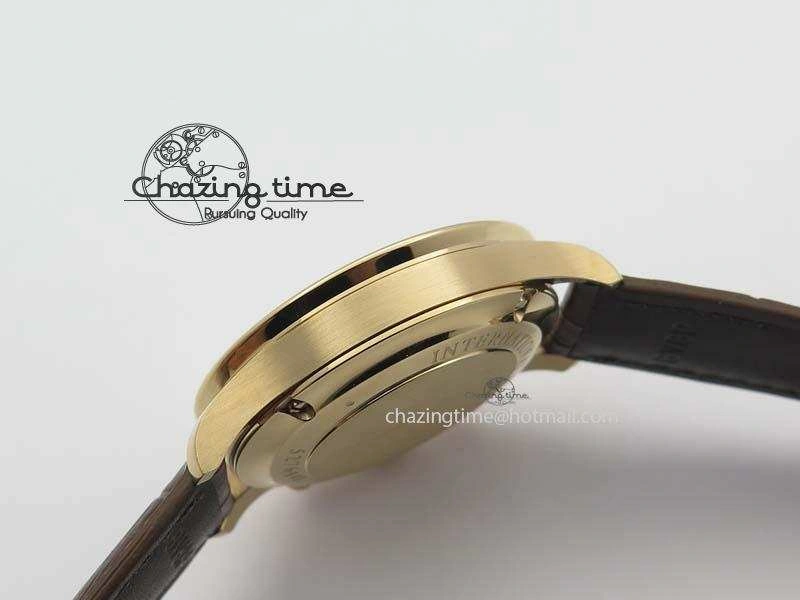 Portuguese Chrono RG IW371480 ZF 1:1 Best Edition White Dial On Brown Leather Strap A7750 V3