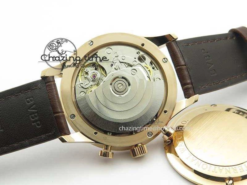 Portuguese Chrono RG IW371480 ZF 1:1 Best Edition White Dial On Brown Leather Strap A7750 V3