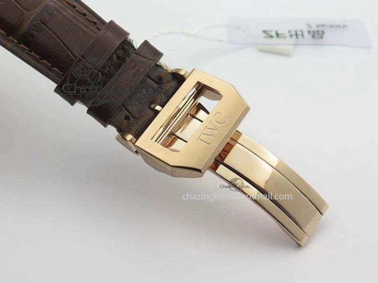 Portuguese Chrono RG IW371480 ZF 1:1 Best Edition White Dial On Brown Leather Strap A7750 V3