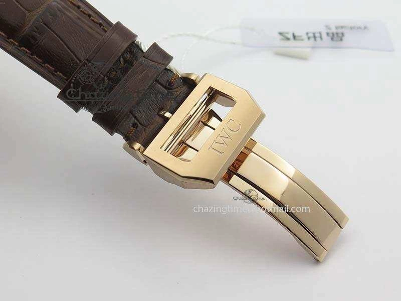 Portuguese Chrono RG IW371480 ZF 1:1 Best Edition White Dial On Brown Leather Strap A7750 V3