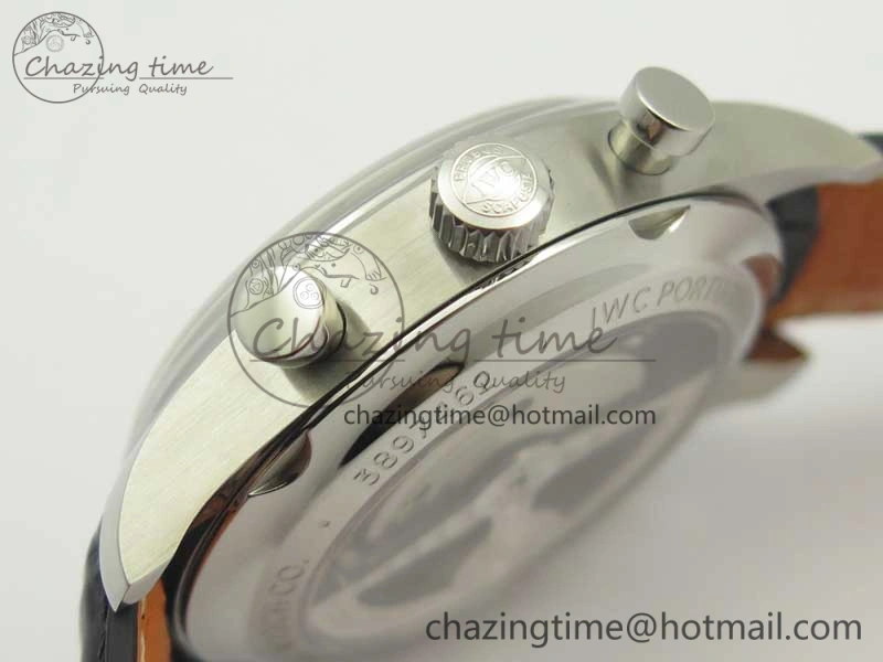 Portuguese Chrono SS ZF 1:1 Best Edition Gray Dial SS On Black Leather Strap A7750