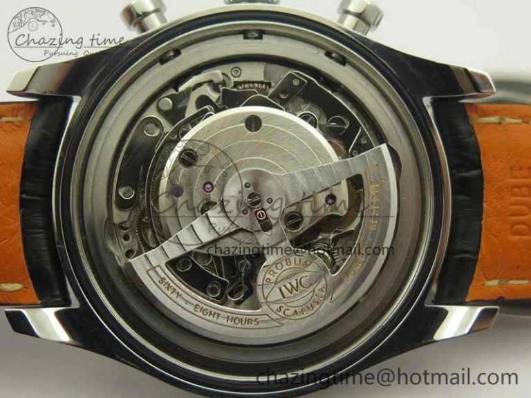 Portuguese Chrono SS ZF 1:1 Best Edition Gray Dial SS On Black Leather Strap A7750