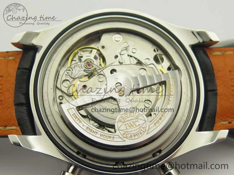Portuguese Chrono SS ZF 1:1 Best Edition Gray Dial SS On Black Leather Strap A7750