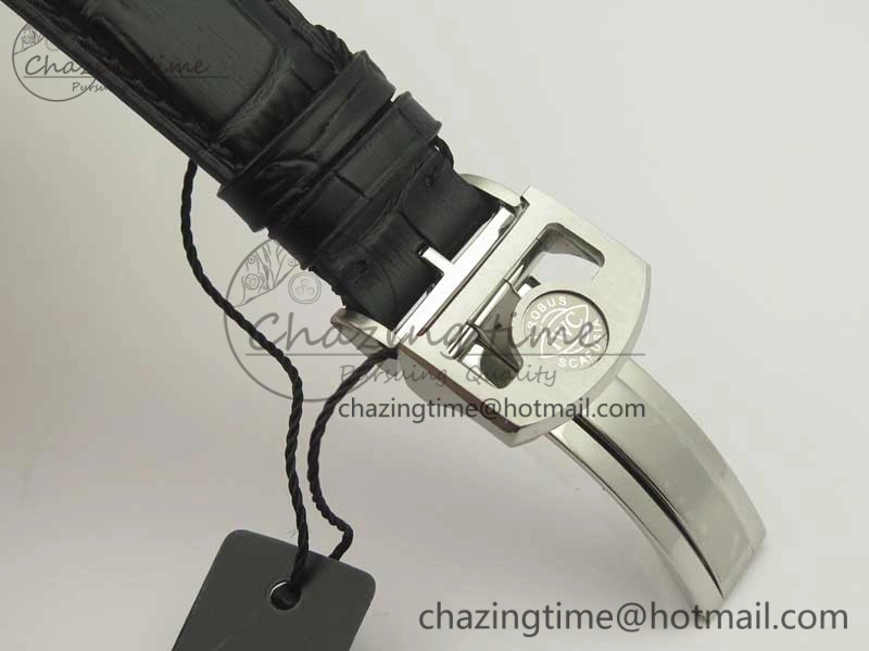 Portuguese Chrono SS ZF 1:1 Best Edition Gray Dial SS On Black Leather Strap A7750