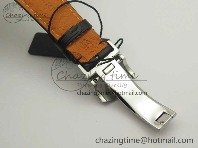 Portuguese Chrono SS ZF 1:1 Best Edition Gray Dial SS On Black Leather Strap A7750