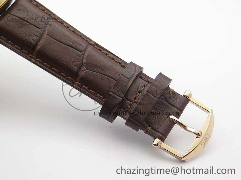 Portuguese Fa Jones IW544201 RG GSF 1:1 Best Edition White Dial On Leather Strap