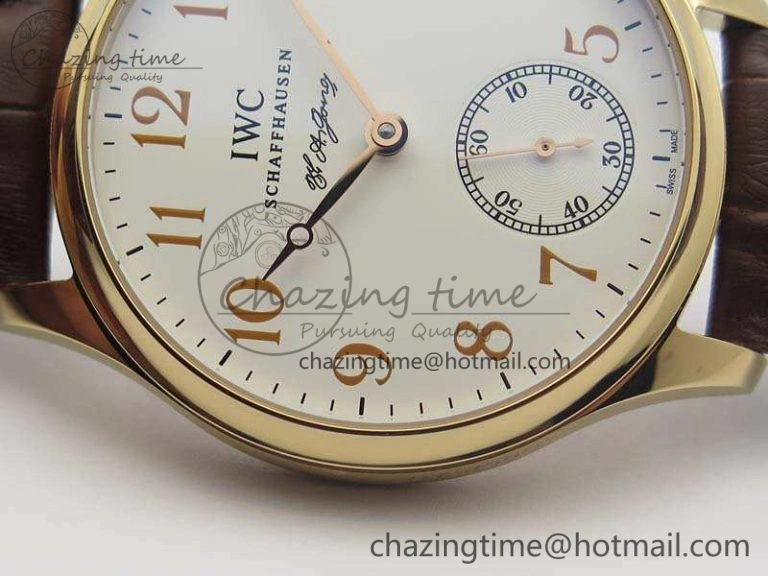 Portuguese Fa Jones IW544201 RG GSF 1:1 Best Edition White Dial On Leather Strap