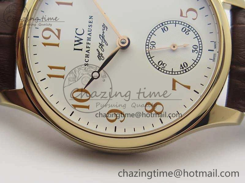 Portuguese Fa Jones IW544201 RG GSF 1:1 Best Edition White Dial On Leather Strap