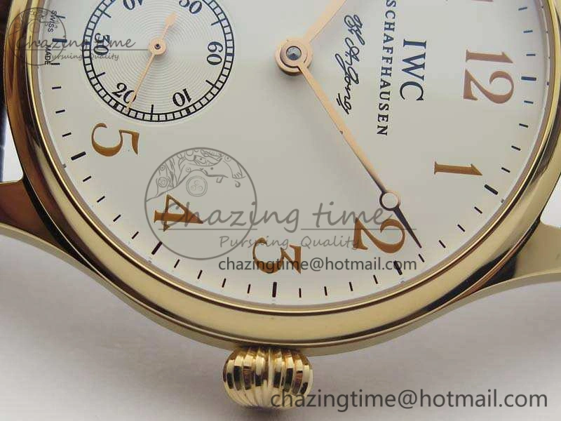 Portuguese Fa Jones IW544201 RG GSF 1:1 Best Edition White Dial On Leather Strap