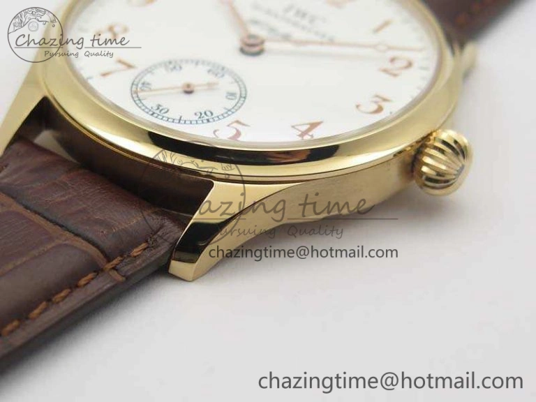 Portuguese Fa Jones IW544201 RG GSF 1:1 Best Edition White Dial On Leather Strap
