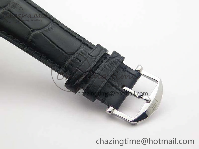 Portuguese Fa Jones IW544202 SS GSF 1:1 Best Edition White Dial On Leather Strap