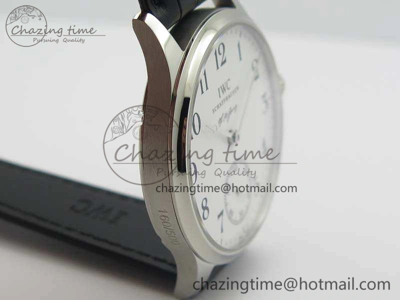 Portuguese Fa Jones IW544202 SS GSF 1:1 Best Edition White Dial On Leather Strap