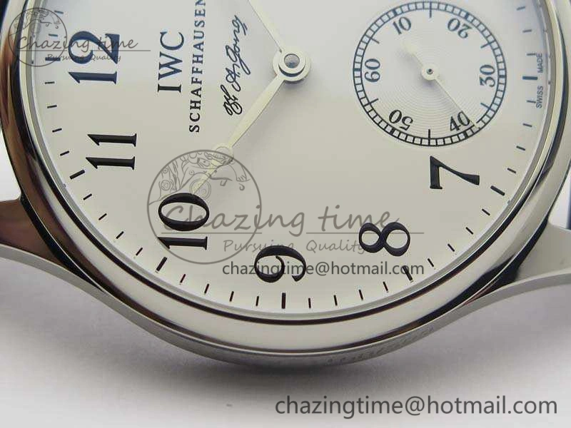 Portuguese Fa Jones IW544202 SS GSF 1:1 Best Edition White Dial On Leather Strap